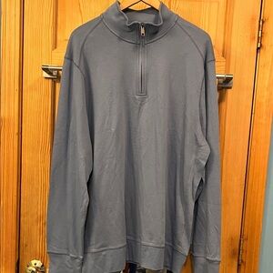 Croft & Barrow Steel Blue Quarter-Zip Sweatshirt Sz XL